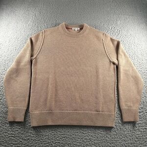Alex Mill Sweater Mens L Taupe Crewneck Merino Wool Cotton Knit Pullover Casual